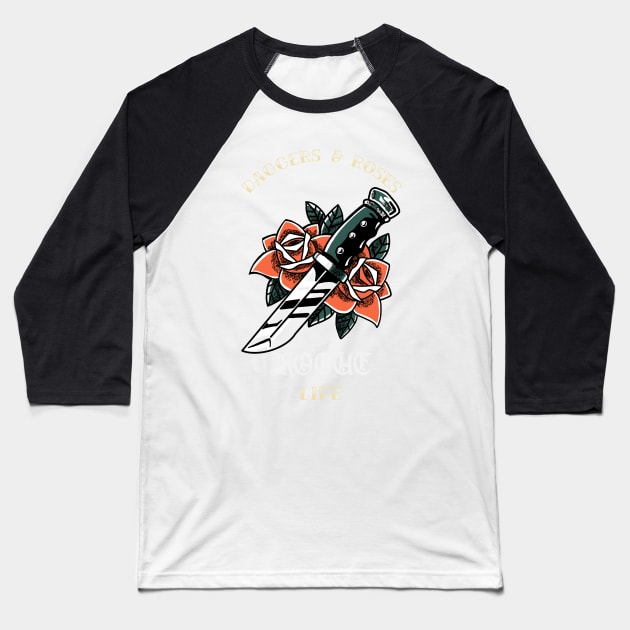 Daggers & Roses Baseball T-Shirt by natural-20s